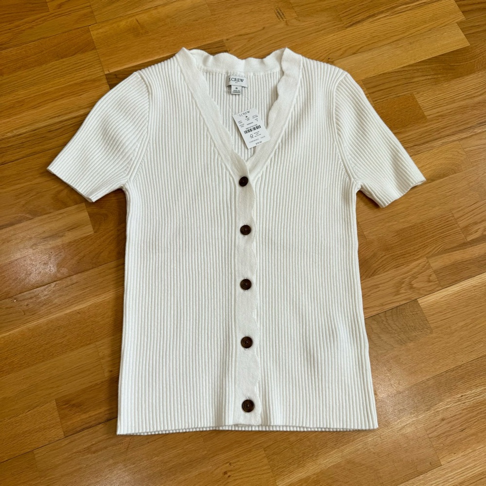 J. Crew Ribbed Button-Up Cardigan - Picture 3 of 4